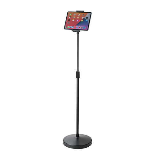 高さ調整機能つき iPadフロアスタンド 4.5～11インチ対応 床置きスタンド