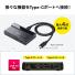USB Type-Cハブ(USB3.1 Gen2/Gen1・USB3.0/2.0/1.1・USB PD・4ポート・バスパワー・セルフパワー対応・ACアダプタ付き・ブラック)