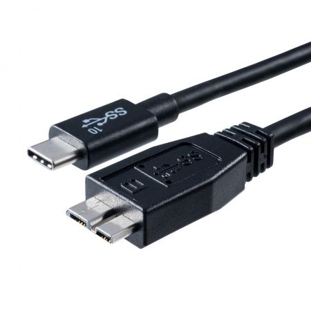 USB タイプCケーブル 50cm USB3.1・Gen2 Type-Cオス-USB3.0 microB USB-IF認証済み ブラック 500-USB054-05