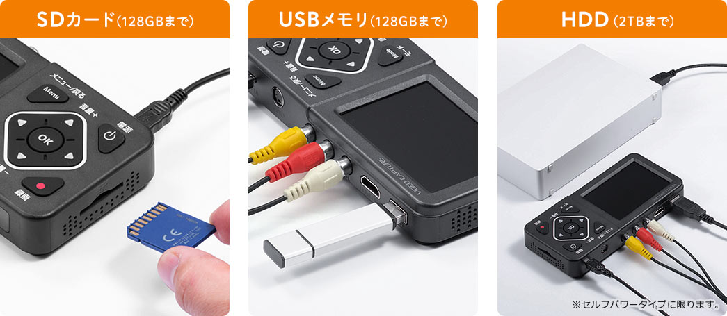 SDカード USBメモリ HDD
