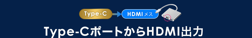 Type-CポートからHDMI出力
