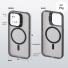 iPhone 15 Pro ソフトケース マットブラック 半透明 レンズカバー スタンド機能付き MagSafe対応