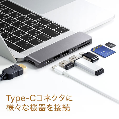 MacBook Pro 専用USB Type-Cハブ(MacBook Air 2018・USB PD・USB  Aコネクタ・HDMI・SDカード・microSD)
