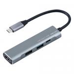 【6/30 16:00迄限定価格】USB Type-Cハブ(USB PD充電・60W対応・HDMI出力・MacBook・iPad Pro対応・4K/30Hz・USB Aポート・アルミ・ガンメタ)