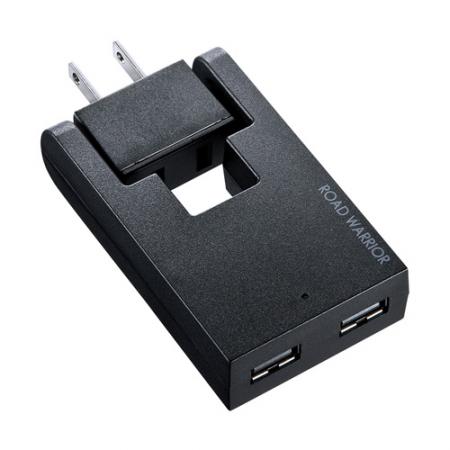 スイングUSB充電タップ(AC+USB2個口・ブラック)