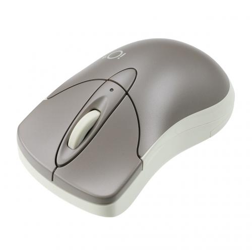 小型Bluetoothマウス イオプラス 静音ボタン マルチペアリング 3ボタン グレージュ