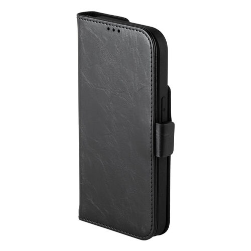 iPhone 15 手帳型ケース PUレザー ポケット スタンド機能 ストラップホール付き ブラック