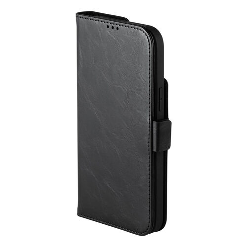 iPhone 15 Plus 手帳型ケース PUレザー 収納ポケット スタンド機能 ストラップホール付き ブラック