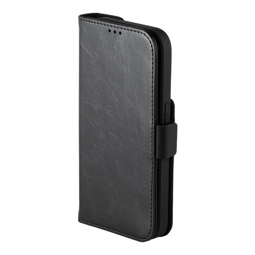 iPhone 15 Pro 手帳型ケース PUレザー 収納ポケット スタンド機能 ストラップホール付き ブラック