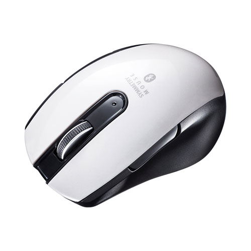 【アウトレット】Bluetoothマウス(ブルーLED・左右対称・5ボタン・ホワイト)