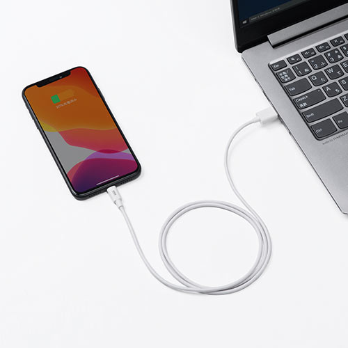 Lightningケーブル 1m ホワイト Apple MFi認証品 iPhone iPad 充電 ...