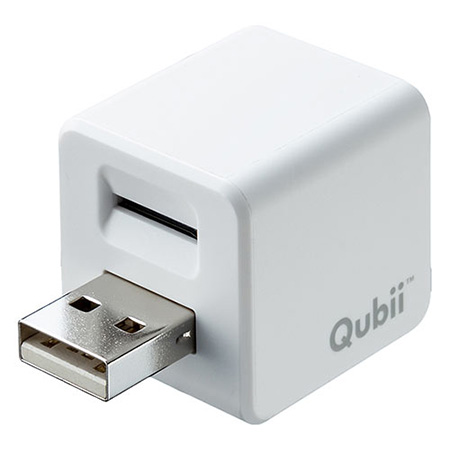 Qubii キュービー iPhone 自動バックアップ microSD保存 パソコン不要 MFi認証品 ホワイト