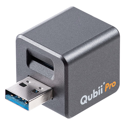 【Qubii Pro】iPhone iPad カードリーダー  充電しながらバックアップ microSD 写真 動画 連絡先 保存 USB3.1 Gen1 グレー