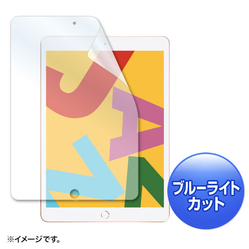 Apple 第7世代iPad10.2インチ用ブルーライトカット液晶保護指紋防止光沢フィルム