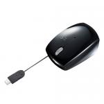 超小型マウス(有線・USB Type-C・巻き取り・ブラック)