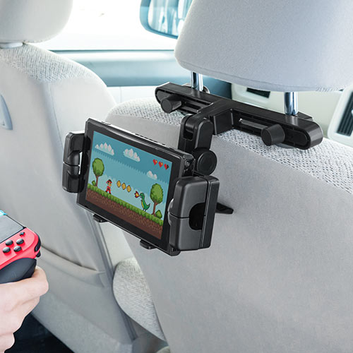 車載ヘッドレストホルダー(ヘッドレスト・タブレット・スマートフォン・Nintendo Switch・後部座席用・角度調整)