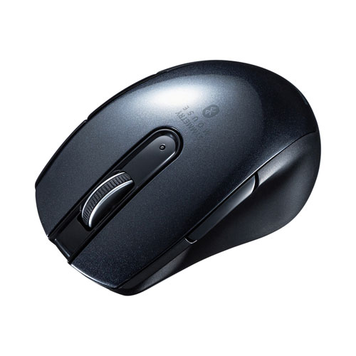 Bluetoothマウス(ブルーLED・左右対称・5ボタン・ブラック)