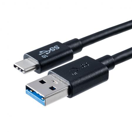 USB Type-Cケーブル 50cm USB3.1・Gen2 Type-Cオス-USB Aオス USB-IF認証済み ブラック