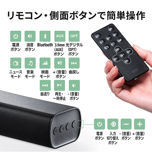 サウンドバースピーカー(テレビ・PC・高音質・高出力50W・Bluetooth