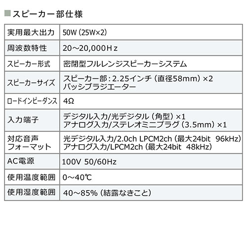 サウンドバースピーカー(テレビ・PC・高音質・高出力50W・Bluetooth